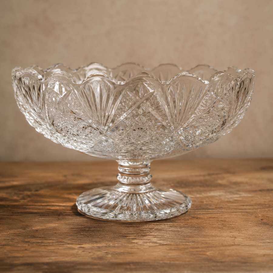 Cut Glass Serving Bowl