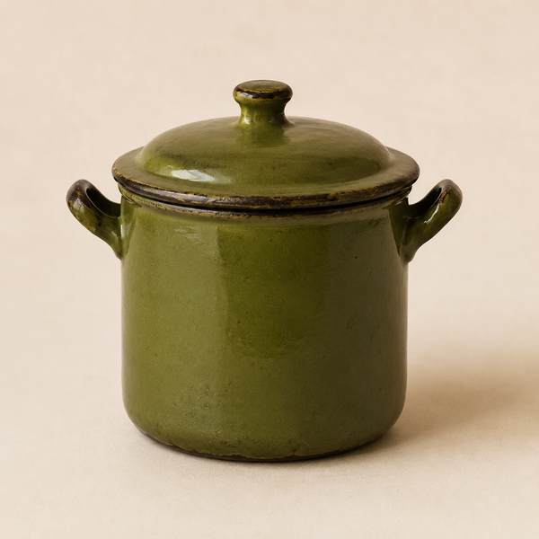 Green Enamelware Stock Pot