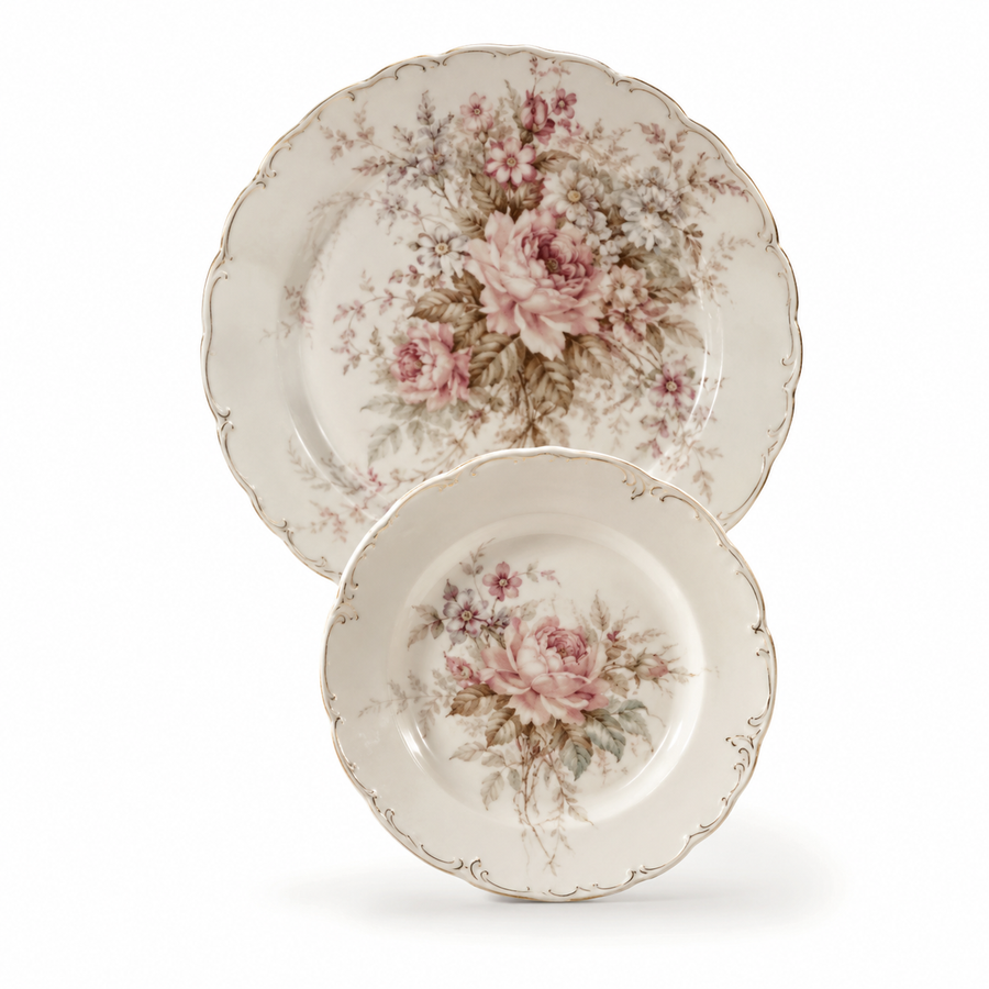 Vintage China Dessert Plates (Set of 4)